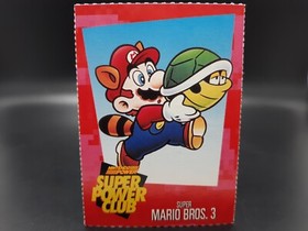 1990s Nintendo Super Power Club Magazine Card #36 Super Mario Bros 3 NES Tanooki