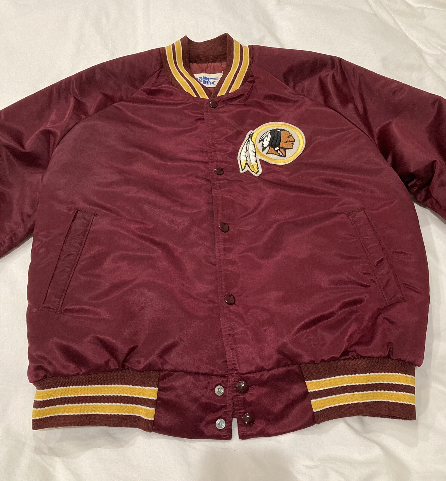 Vintage Chalk Line Washington Redskins NFL Football Spellout Satin