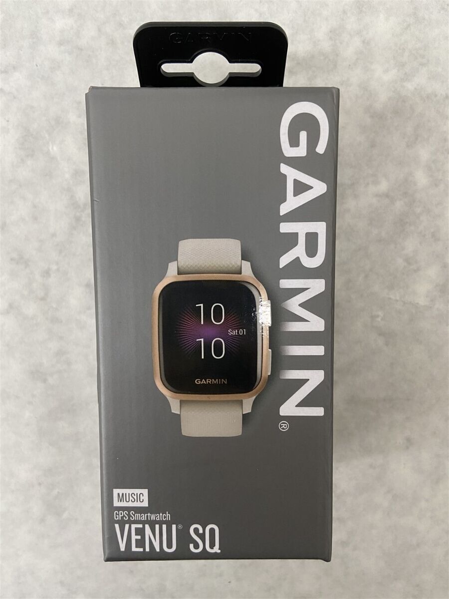 Garmin Venu SQ Music Edition GPS Smartwatch Rose Gold Light Sand Silicone  Band