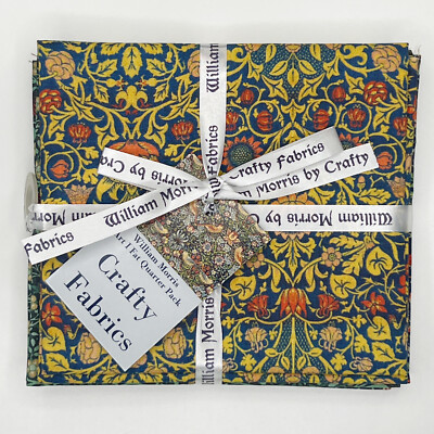 Fat Quarter Konvolut - William Morris - Baumwoll Perkal Stoff 4 Designs - Packung 1