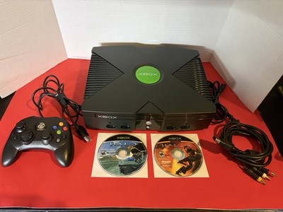 Original Xbox Console Bundle Halo/Halo2 Controller Power/AC Cables Works Great