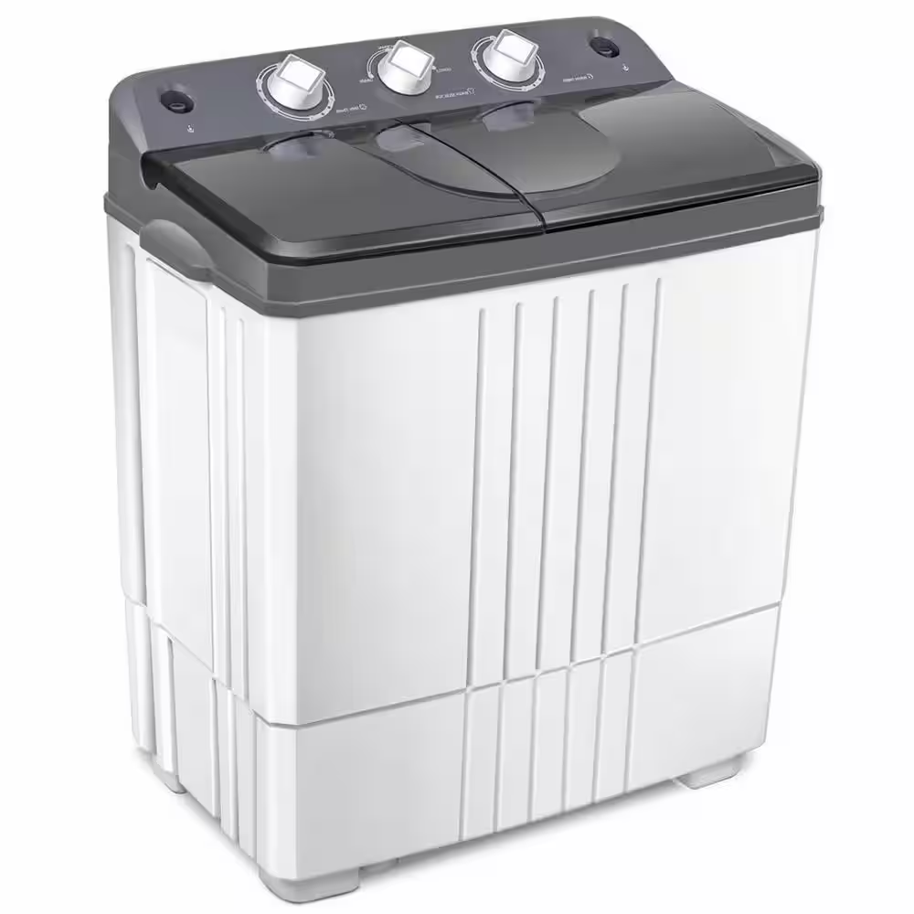 2.4 Cu Ft Portable Twin Tub Washing Machine 20 Lbs Capacity Compact Top Load