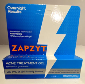 ZAPZYT Acne Treatment Gel 10% Benzoyl Peroxide Face 1 oz Unscented