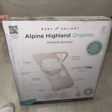 Alpine Organic Deluxe Portable Baby Bouncer 3 Position Recline Organic Oat