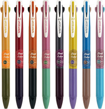 Retractable Gel Ink Pens: Multi Colored 2 in 1 Colorful Click Pen Assorted Color