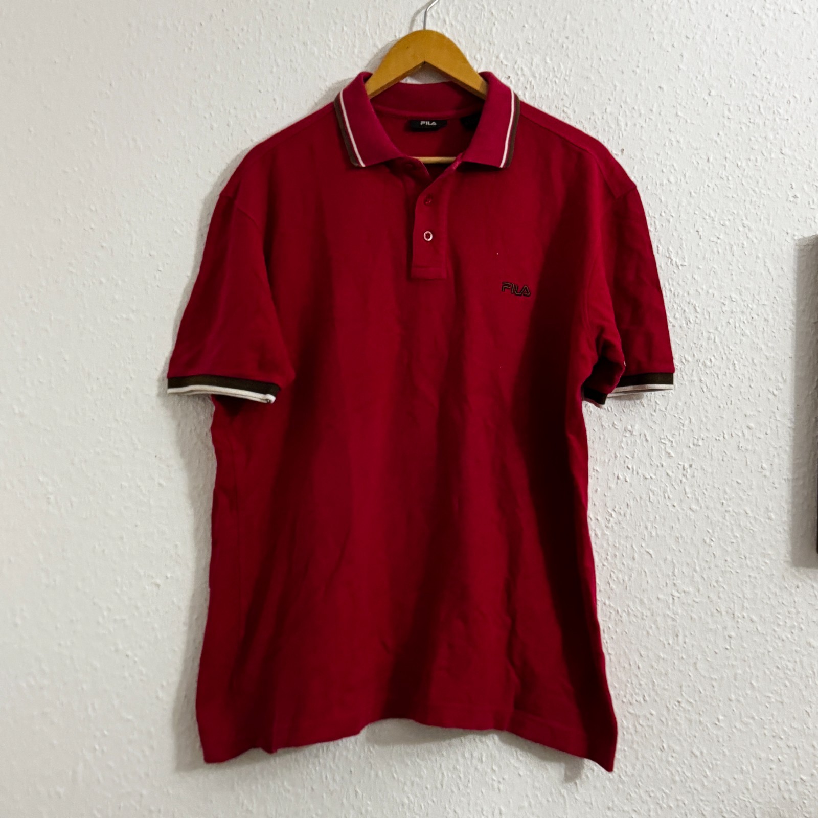 Vintage FILA Red Pique Polo Shirt - Size Large image 2