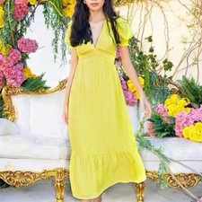 Alice + Olivia Angela Tirred Deep V-Neck Midi Dress Size 10