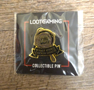 Loot Gaming PUBG Enamel Pins Winner Winner Chicken Dinner / Mushroom Pin Sealed