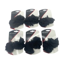 Revlon Black Flower Couture Hair Accessory Clips RV4121 N7 6 Sets Of 2 - New