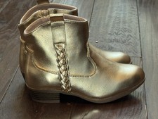 NEW Sonoma Good For Life Sz 1 Girls Booties Gold Ankle Boots Metallic NWT