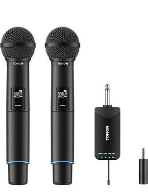TONOR TW720 Wireless Microphones, Recargable Handheld Dynamic Mic Auto-Pair