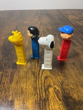 Vintage 1960s Peanuts Pez Dispensers - Charlie Brown, Lucy, Woodstock, Snoopy