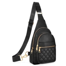 JASGOOD Sling Bag for Women Crossbody Leather Anti-theft Fanny Packs Chest Ba...