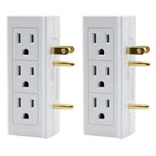 Projectpak 6 Outlet Vertical Extender Wall Tap - Split 2 Outlets Into 6 Groun...