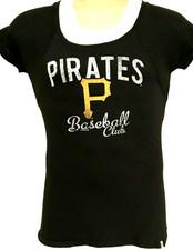 Pittsburgh Pirates Baseball Club 47 Brand Women"s T-shirt Medium Black