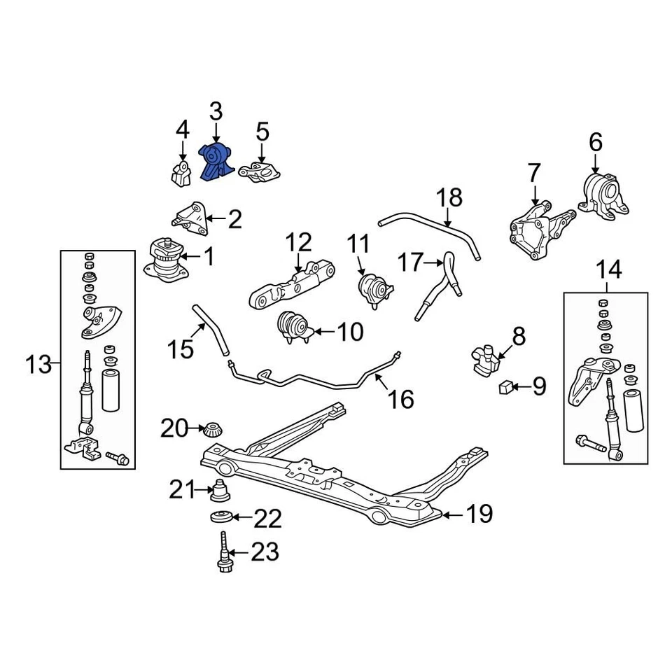 For Acura TL 2002-2003 Acura 50820S3MA81 Engine Mount Foto 3 de 3