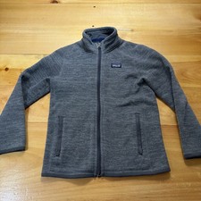 Patagonia Better Sweater Fleece Full Zip Jacket Boys Small Youth Grey Hole