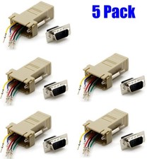 5 Pcs DB9 Male 9-Pin RS232 to RJ11 RJ12 6P6C Telephone Phone Line Adapter Lot