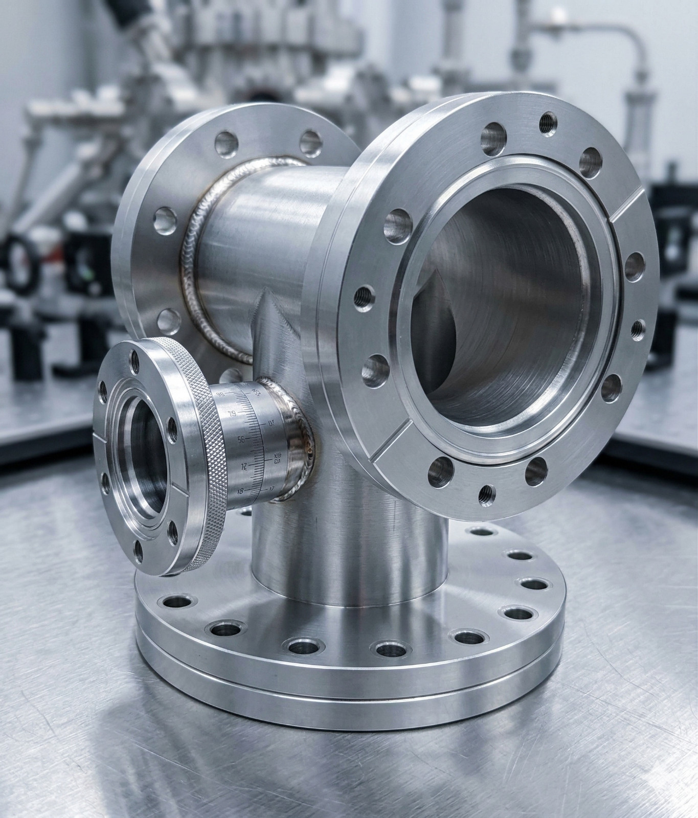 UHV | RM-600-450-275 | REDUCING CROSS MANIFOLD | CONFLAT | 6" TO 4.5" CF