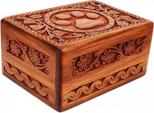 Wooden Pet Memorial Cremation Urns for Ashes Pet Urn Wood Keepsake Paw Box Urns
