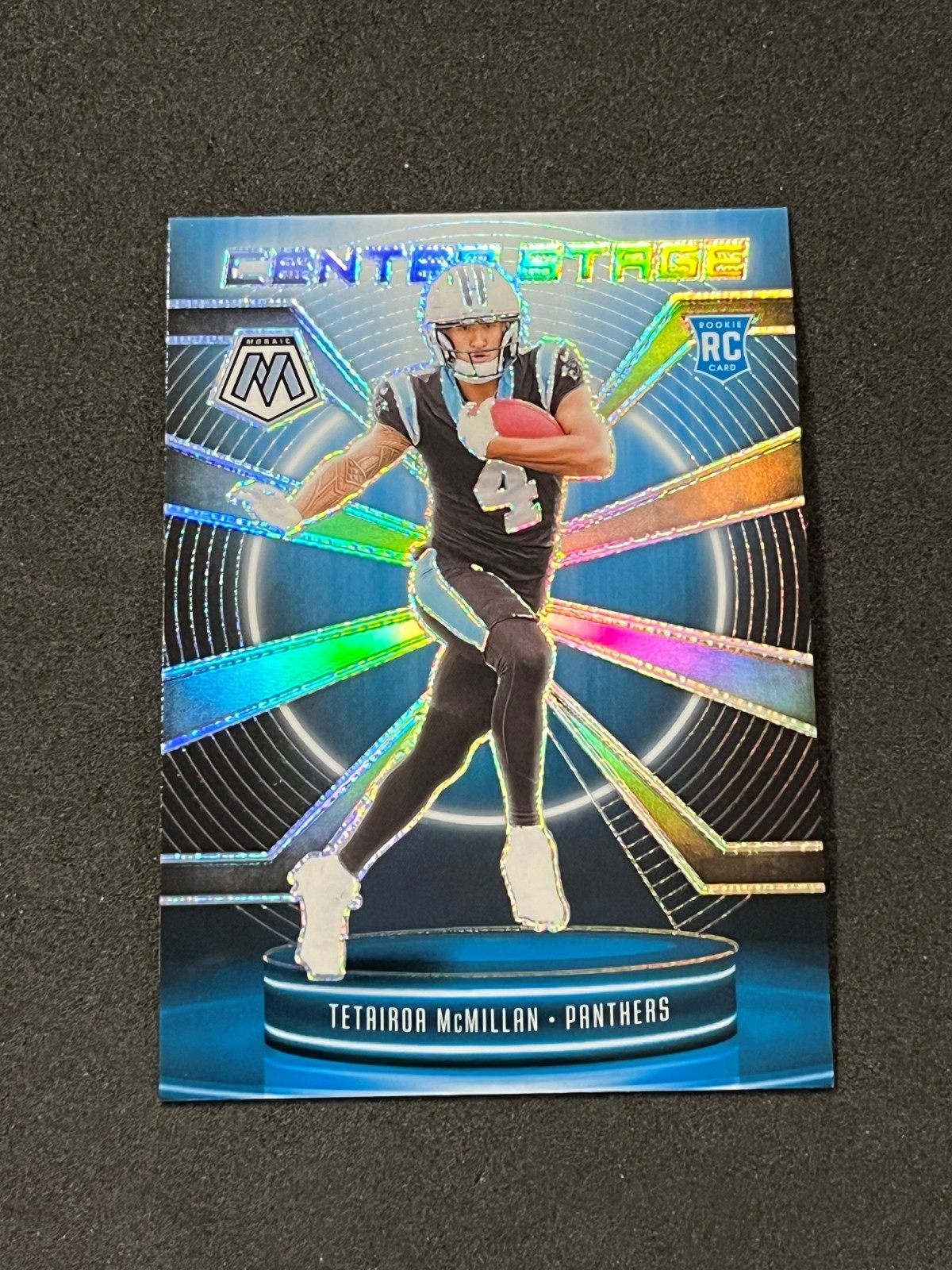2025 Panini Mosaic Football Tetairoa McMillan Center Stage Silver Prizm #8