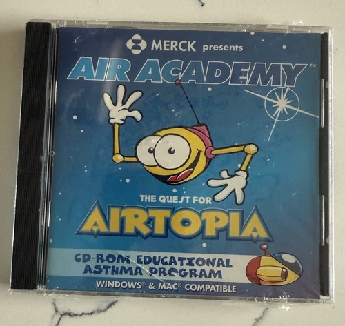 Merck AIR ACADEMY The Quest for Airtopia Edu Asthma CD ROM Vintage 1999 SEALED - Picture 1 of 4