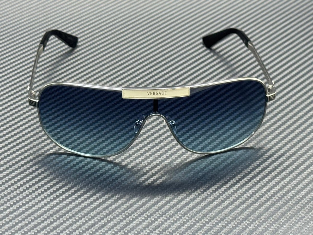 VERSACE VE2293 100019 Silver Blue Gradient 70 mm Men's Sunglasses