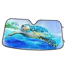 Sea Turtle Car Windshield Sun Shade Watercolor Beach Ocean Animal multi 17