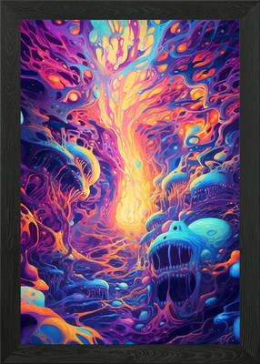 Psychedelic intense trip Framed Wall Art Poster Canvas Print Picture