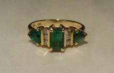 2Ct Emerald Cut Lab Created Green Emerald 14k Yellow Gold Plated Engagement Ring
