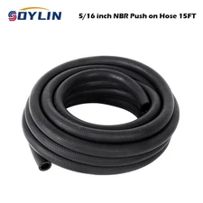 5/16 inch Fuel Hose Line Push Lock NBR Rubber SAE 30R7 15FT 300PSI Black