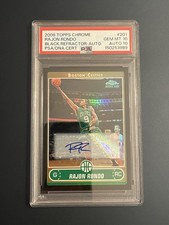 2006 Topps Chrome Rajon Rondo Rookie Auto Black Refractor PSA 10 / 10 Auto #201