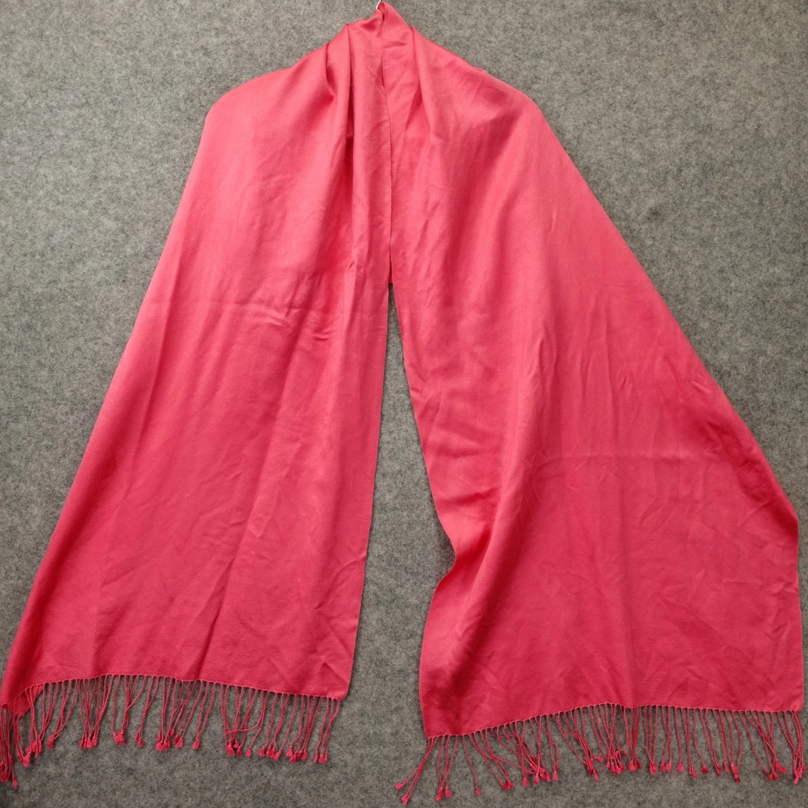 Cashmere Silk Scarf Womens Pink Pashmina Shawl Wrap Oversized Fringe Soft 20x76