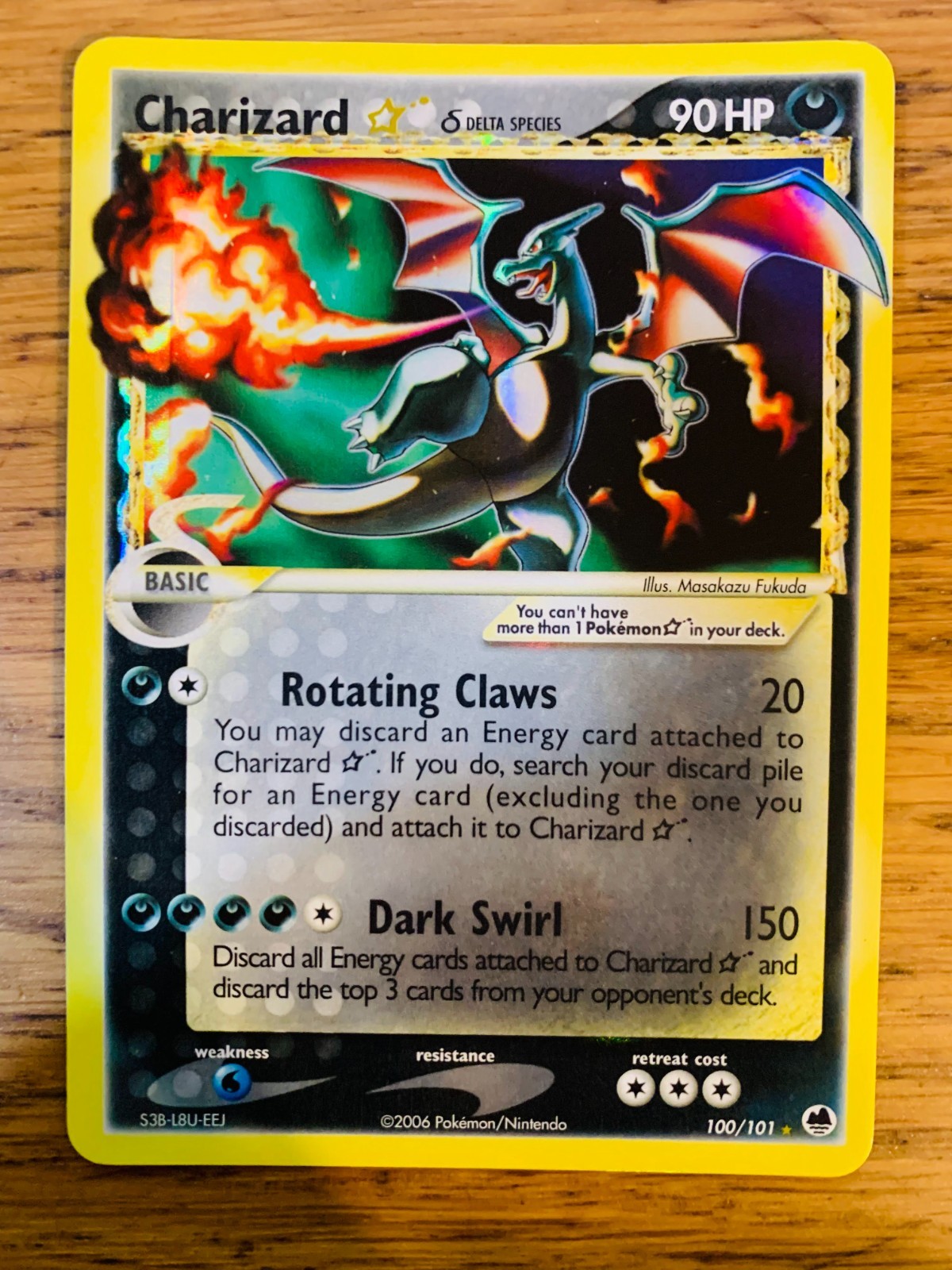 LP! Gold Star Charizard (100/101) EX Dragon Frontiers Vintage Holo Pokemon Card!