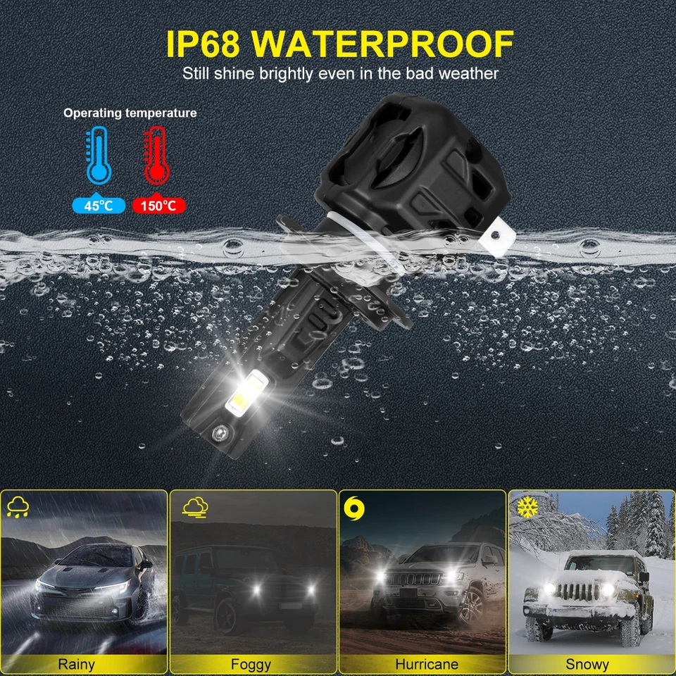 H7 LED Headlight For Saab 9-5 2000 Onwards Halogen 1:1 NEW - image 2 of 4