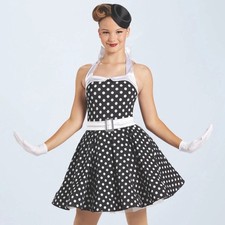 Weissman Swing Dance Party Costume Retro Polka Dot Pin Up size Medium Adult