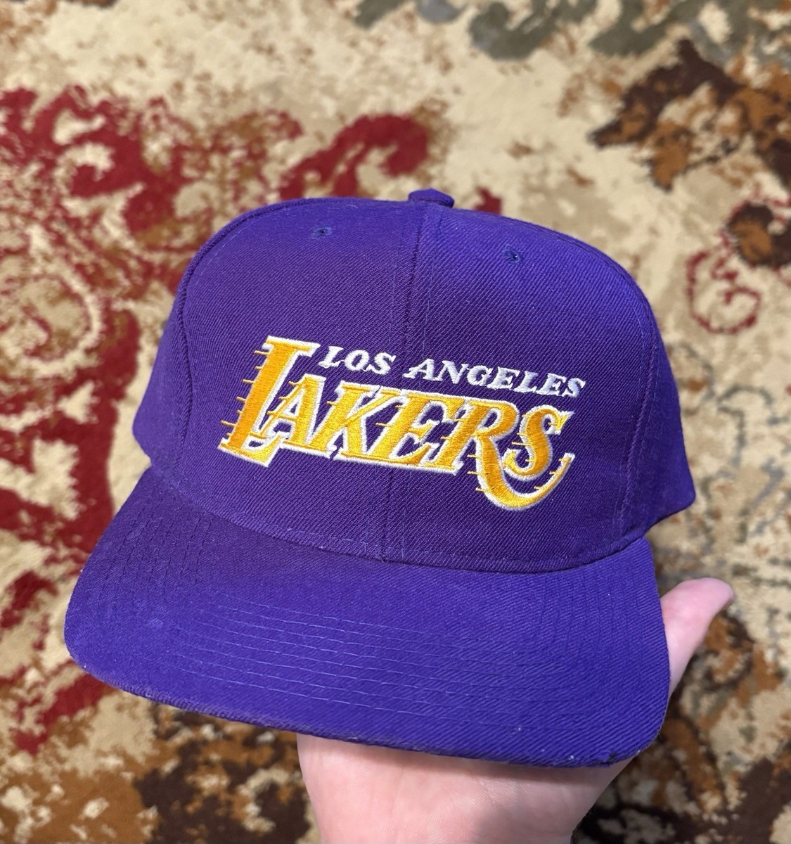 Vtg 90s Los Angeles Lakers Starter Motion Spellout Wool Blend