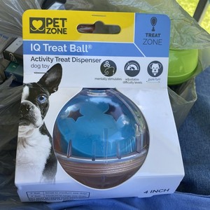 IQ Treat Ball Dog Treat Dispenser Toy Ball Interactive Toy - 4" Stimulation, ...