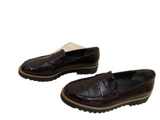 Paul Green Women's Dark Maroon Patent Leather Platform Loafers Size 8.5 EUC