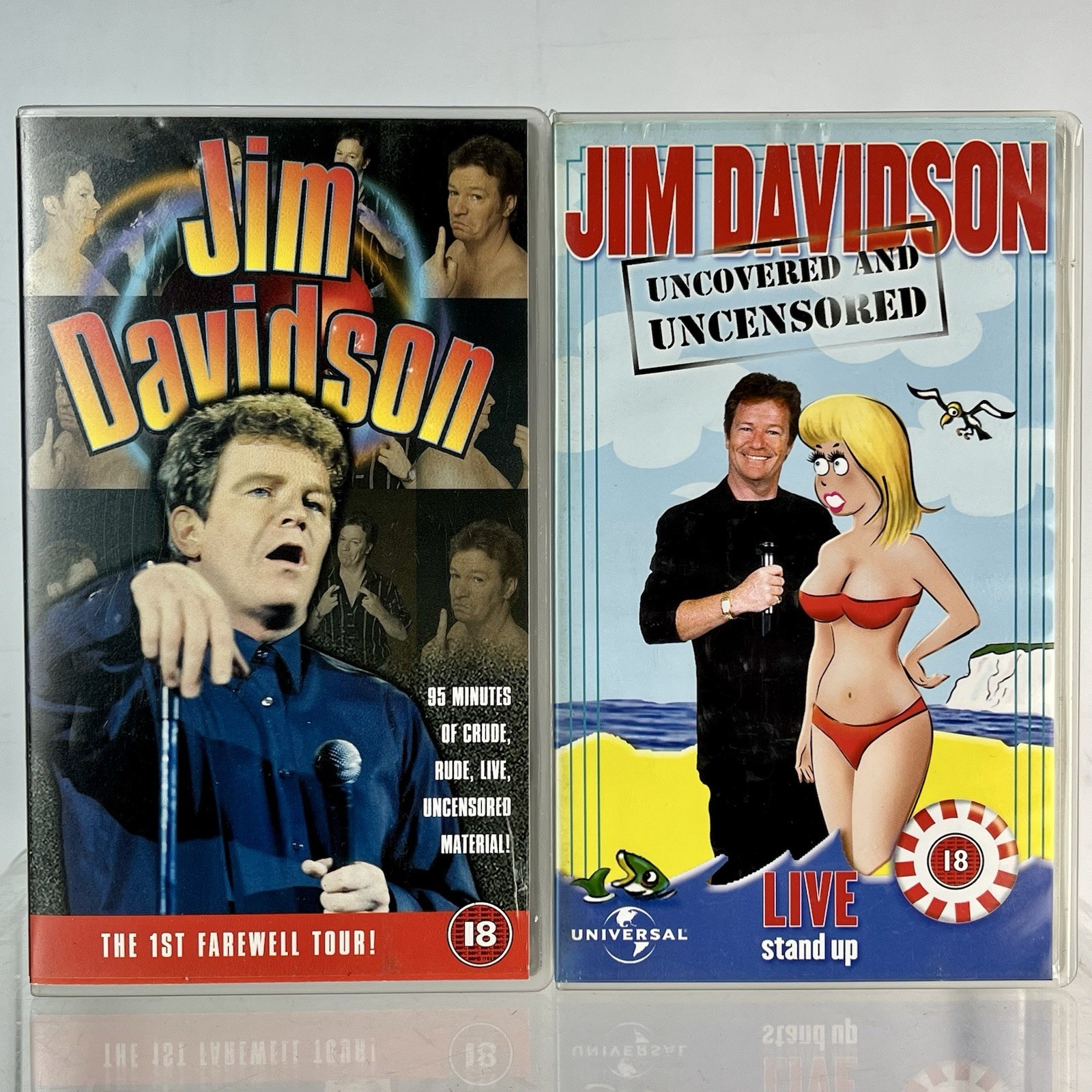 JIM DAVIDSON: FIRST FAREWELL / UNCOVERED & UNCENSORED Video Tape 2x VHS CASSETTE
