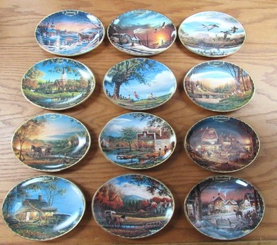 Terry Redlin Seasons to Remember Calendar Plates complete Set of