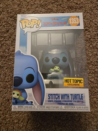 Funko Pop Disney Lilo Stitch Stitch with Turtle Exclusive Hot Topic #1353
