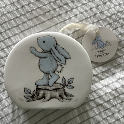 Jellycat London Bashful Blue Bunny Keramik Spardose Brandneu Nicht mehr im Handel erhältlich