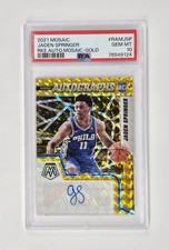 GOLD #/10 RC AUTO PSA GRADED 💎 GEM MINT 10 POP 1 2021-22 Mosaic Jaden Springer