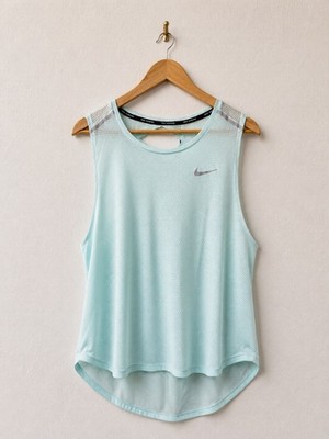 Nike Dri-Fit running tank top womens XL mint green mesh gym vest