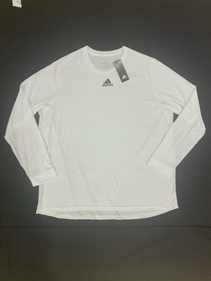 NWT ADIDAS Men s Creator Regular Fit Long-Sleeve Tee Shirt EK0135 Size 2XL WHITE