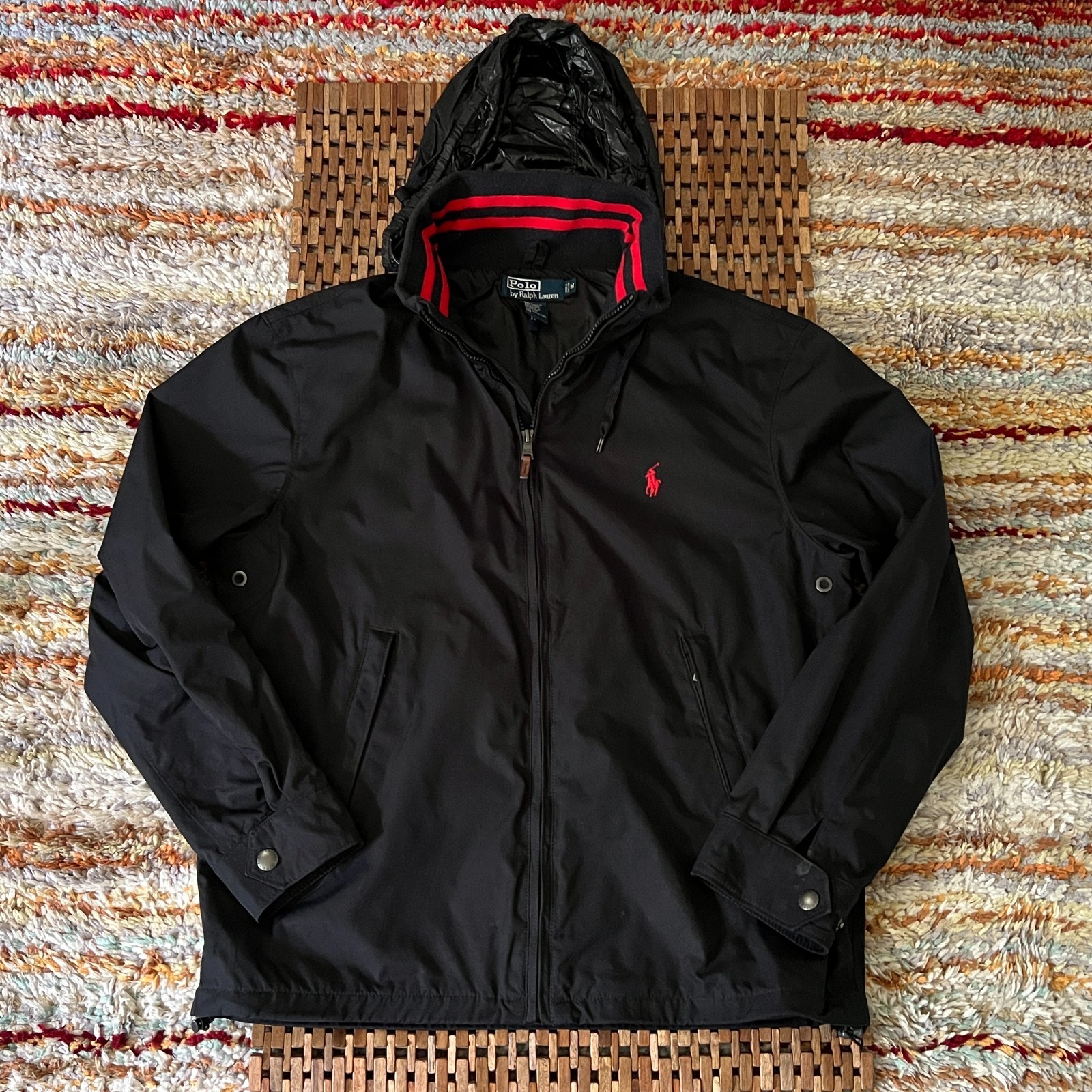 Polo Ralph Lauren Full Zip Windbreaker Jacket Hoodie Midnight Navy Blue Medium M