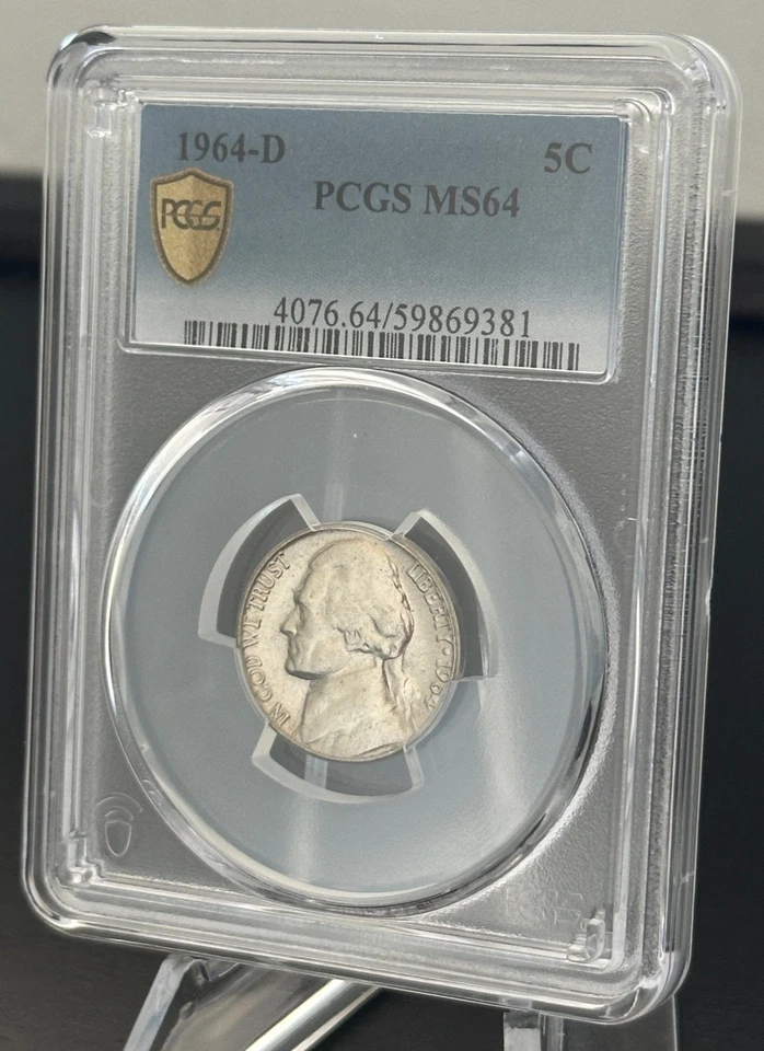 Níquel 1964-D certificado PCGS MS64 [59869381] Foto 2 de 4