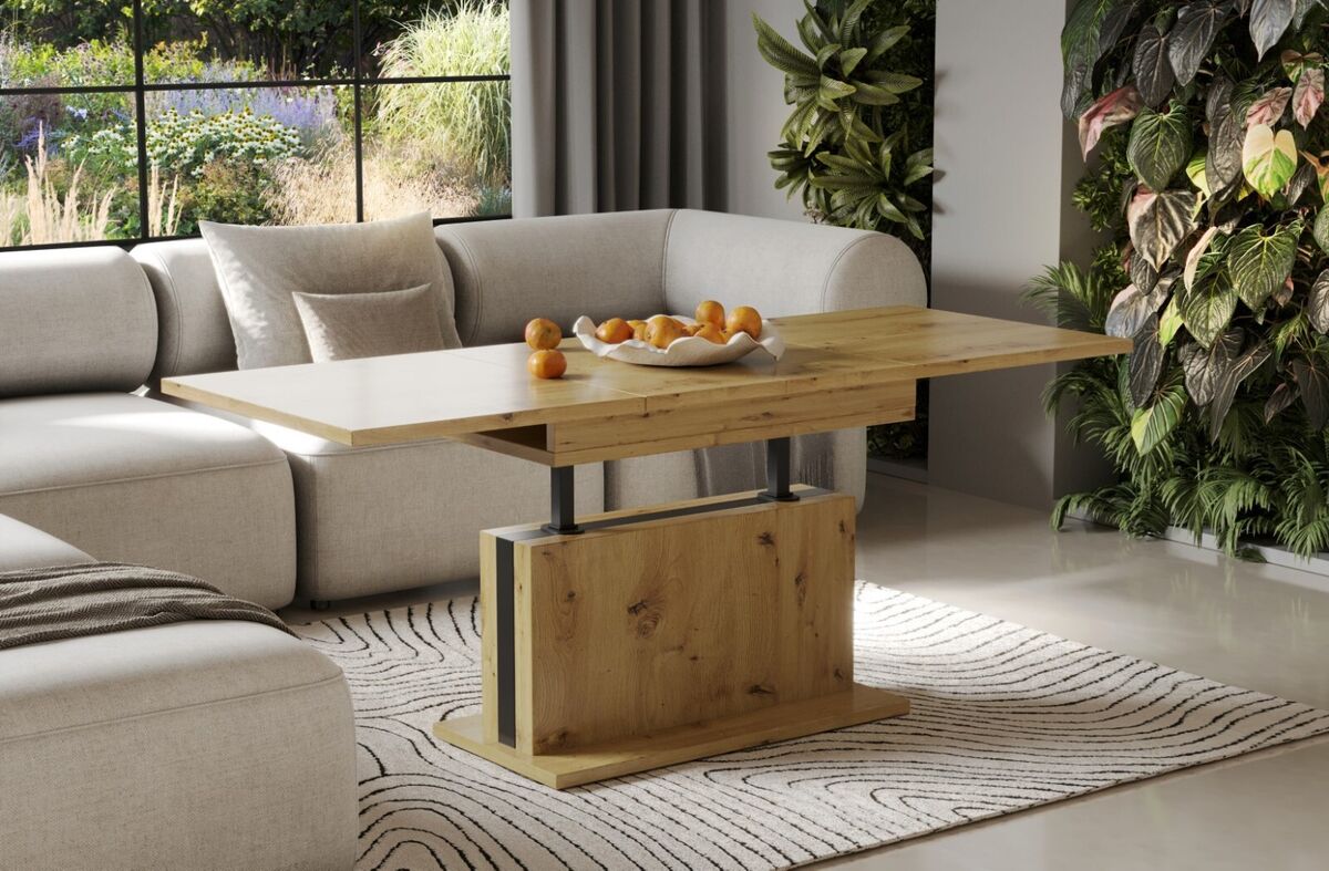 image.title Couchtisch ARIS - cm ausziehbar höhenverstellbar Wohnzimmertisch modern Couchtisch Ausziehbar