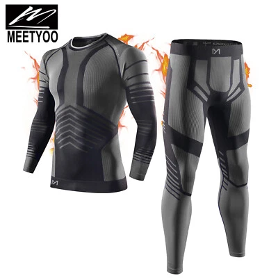MEETYOO Thermounterwäsche Herren Funktionsunterwäsche Skiunterwäsche Winter Set